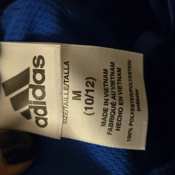 Boys Blue White Adidas Nylon Gym Athletic Shorts size Medium 10 / 12 - Picture 6 of 6